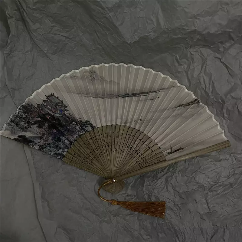 Милый мини-вентилятор, складной праздничный портативный античный складной вентилятор Hanfu, китайский вентилятор гранды, предметы домашнего декора, роскошный