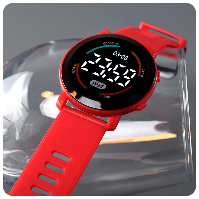 Reloj deportivo luminoso para niños, pulsera electrónica Digital LED con correa de silicona, resistente al agua