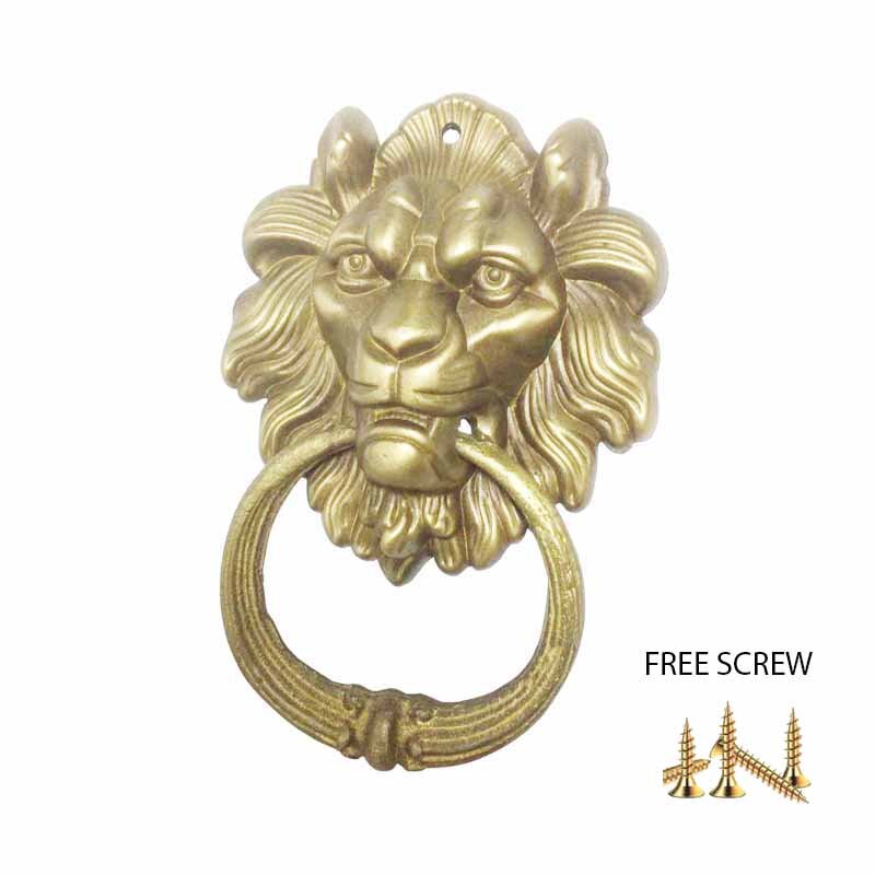 Fundição de bronze do vintage cabeça leão porta knocker madeira maciça villa pátio porta anel puxador puxadores botão decoração