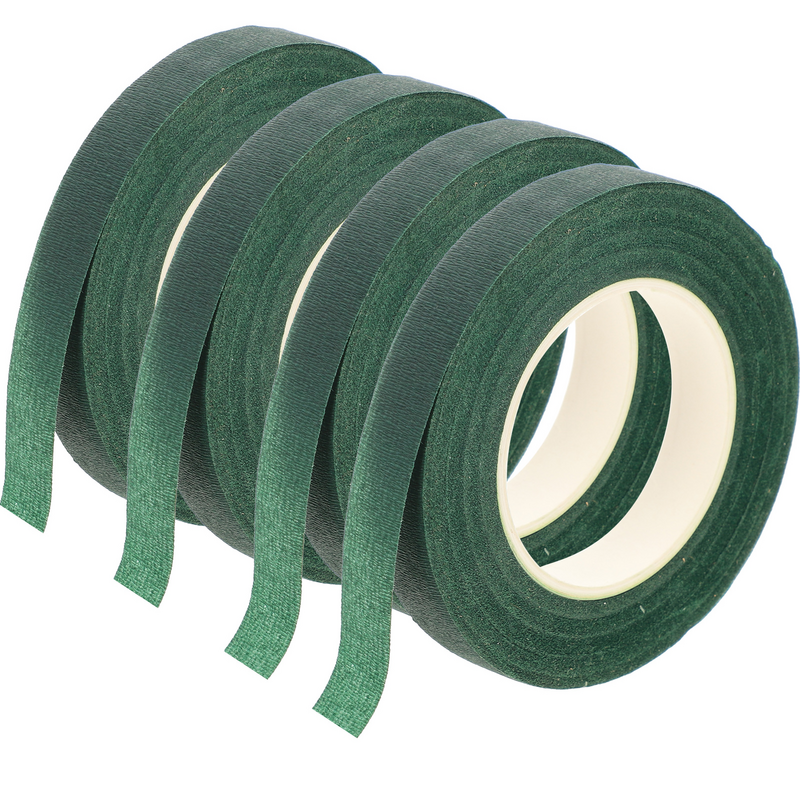 4 Pcs Floral Tape Florist Green Flower Wrapping DIY for Stem Wrapper Fixing Tool Arrangement