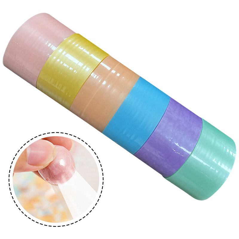 6 Rolls Of Adhesive Tapes Colored Tapes DIY Sticky Tapes Decompression Colorful Duct Tapes Fidget Pearlescent Adhesive Ball Tape