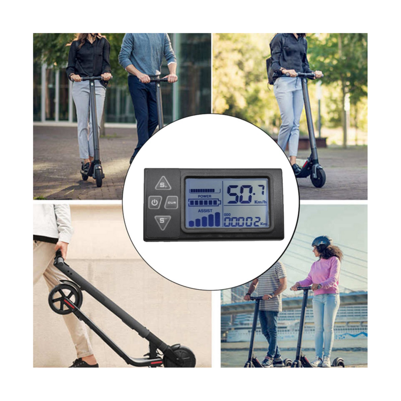 Meteran dasbor tampilan sepeda LCD, pengukur Dashboard untuk sepeda elektrik Panel kontrol BLDC 24V 36V 48V 60V S861 (colokan SM)