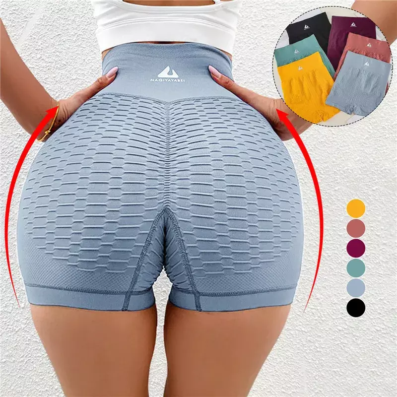 Seamless Yoga Shorts for Women Sexy Push Up Booty Workout Shorts Tights Fitness Sports Short