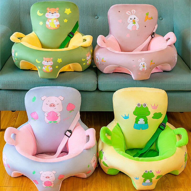 1PC Baby Sitting Chair Cover Cute Animal Shaped Plush Sofa Case Infants Learning Support Seat Cushion
