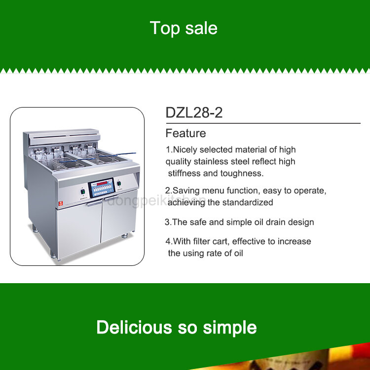 Commercial Deep Fryer Machine with Oil Filtration,304 Stainless Steel Fryer with 2 Tanks and 4 Baskets