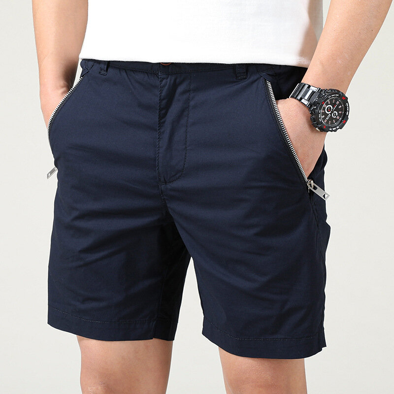 Summer New Wearable Men's Work Shorts Solid Color Cotton Loose Casual Pants Fashion Outdoor Shorts Cargo Shorts Beach Shorts