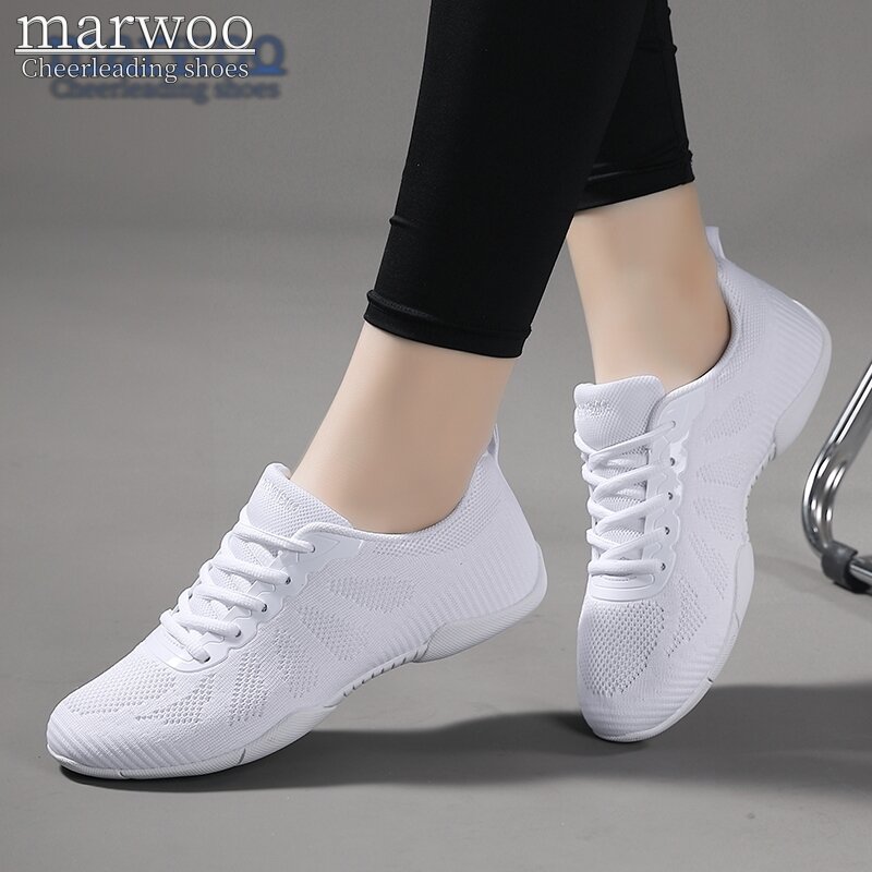 Белые кроссовки Marwoo для девочек, детские легкие кроссовки для танцев, для чирлидинга, тренировок, для ходьбы, тенниса, женская модная спортивная обувь 2316