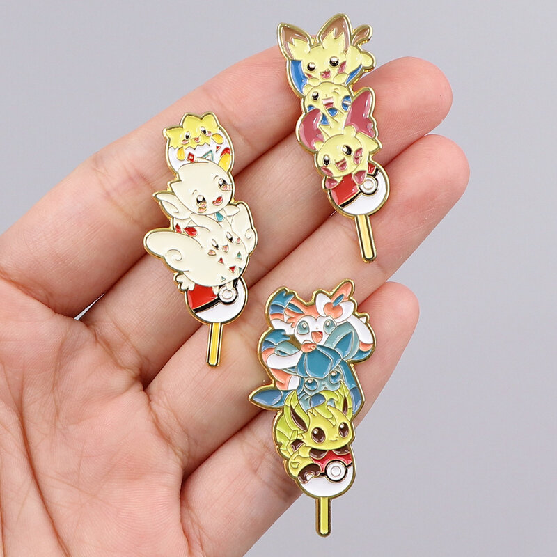 Japanische niedliche Spiel Monster Emaille Pins Anstecknadeln für Rucksack Brosche für Kleidung Metall Abzeichen Anime Modeschmuck Accessoires