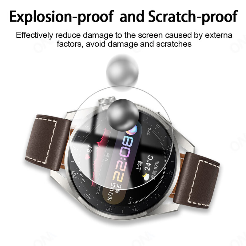 Vidro temperado para Huawei Watch 3 Pro, Acessórios Smartwatch, Película Protetora HD, Protetor de Tela, 48mm, 46mm