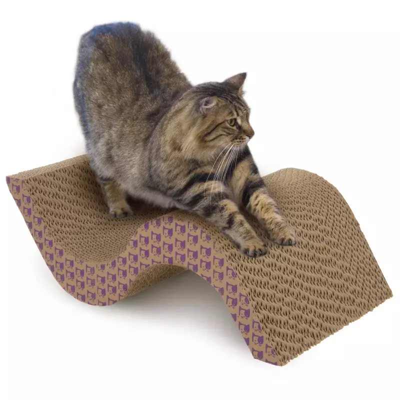 Smartykat ซูเปอร์ scratcher เลื่อน Catnip-infused corrugate ที่ลับเล็บแมวที่ซ่อนและเลานจ์