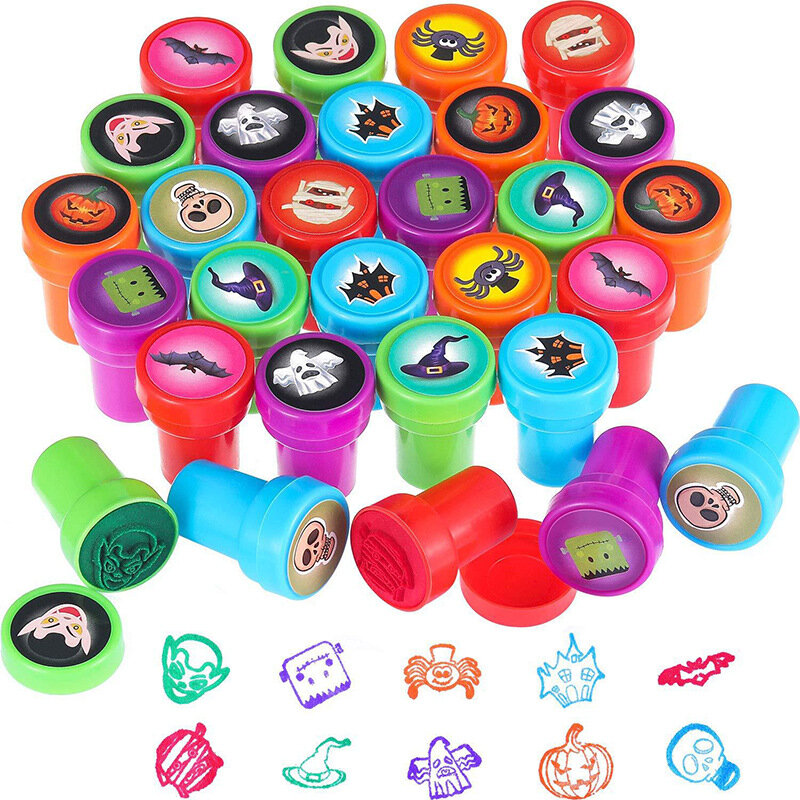 10pcs Assorted Stamps for Kids Self-ink Stamps Children Toy Stamps Smiley Face Seal DIY Painting Photo Album Decor Gift for Kids