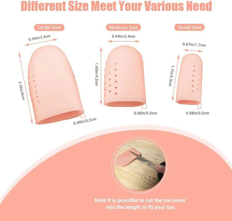 Breathable Toe Protectors Sleeve Bunion Pads Cushion Big Toe Guards Silicone Toe Covers for Protection of Ingrown Toenails Corns