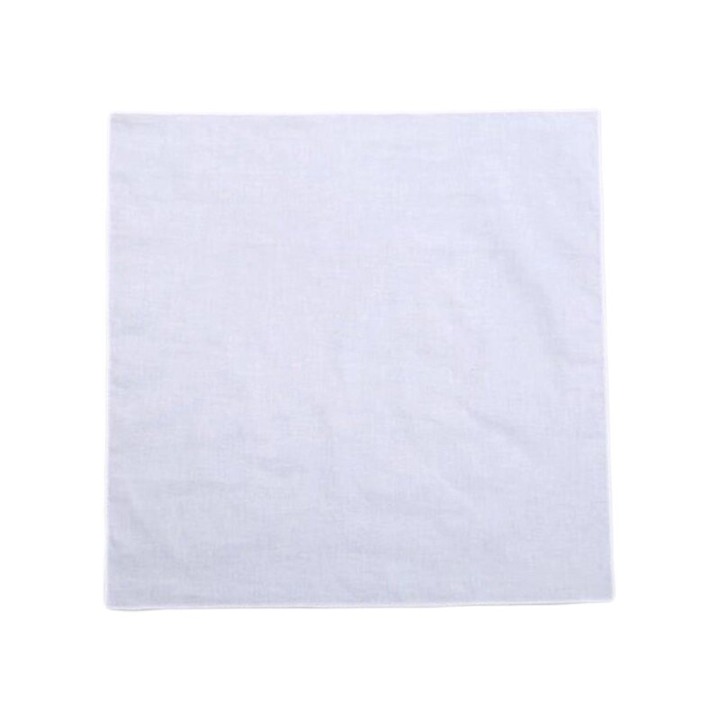 Lightweight White Handkerchiefs Cotton Square Super Soft Washable Chest Towel