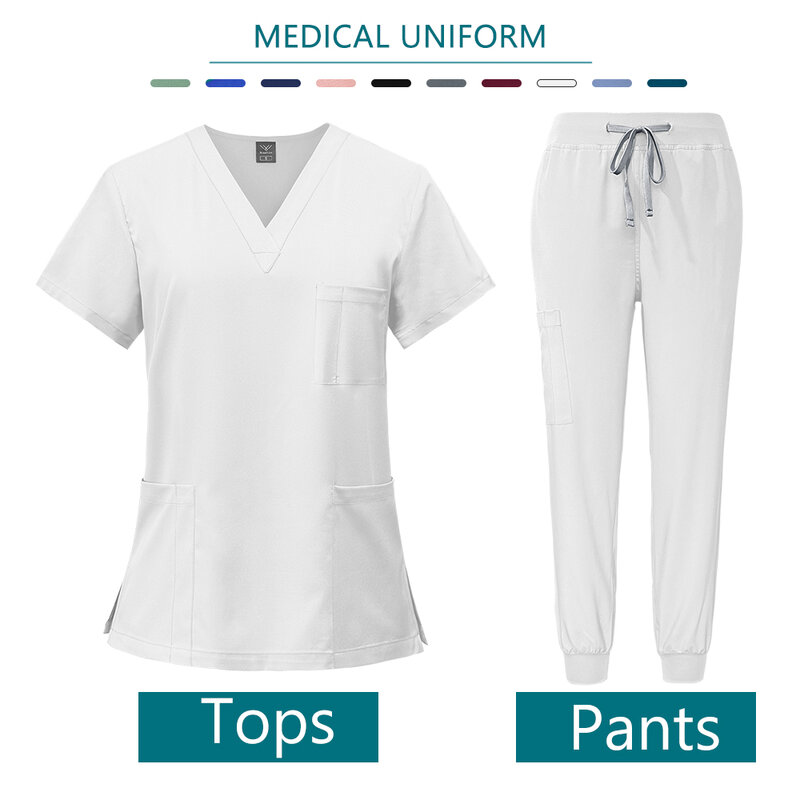 Multicolors Medische Uniformen Vrouwen Scrubs Sets Tops Pant Verpleegsters Accessoires Tandheelkundige Kliniek Schoonheidssalon Ziekenhuis Werkkleding Kleding