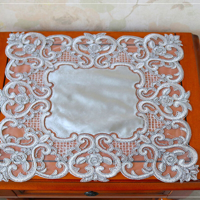 Nowoczesny luksusowy koronkowy haft obramowanie europejskie meble obrus pokrowiec na pralkę sypialnia okrągły dekoracja stołu