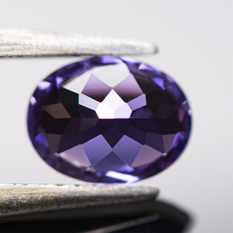 Lab tumbuh safir bentuk Oval keunguan warna biru jimat batu permata manik-manik Diy bahan membuat perhiasan dapat dipilih sertifikat AGL