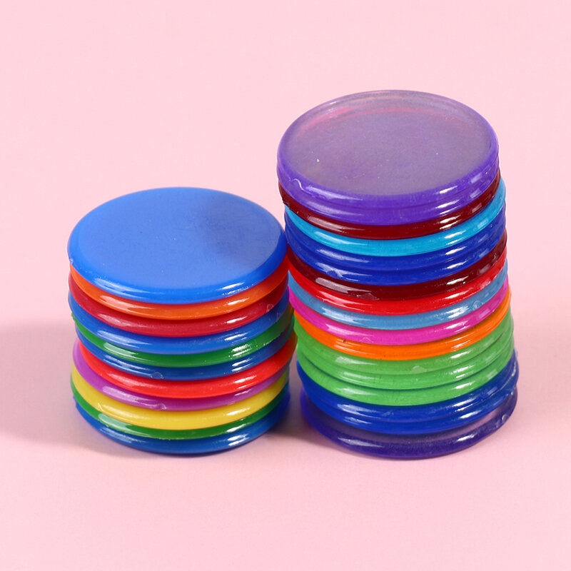 Contadores de colores transparentes, 100 piezas, fichas de Bingo, suministros de plástico