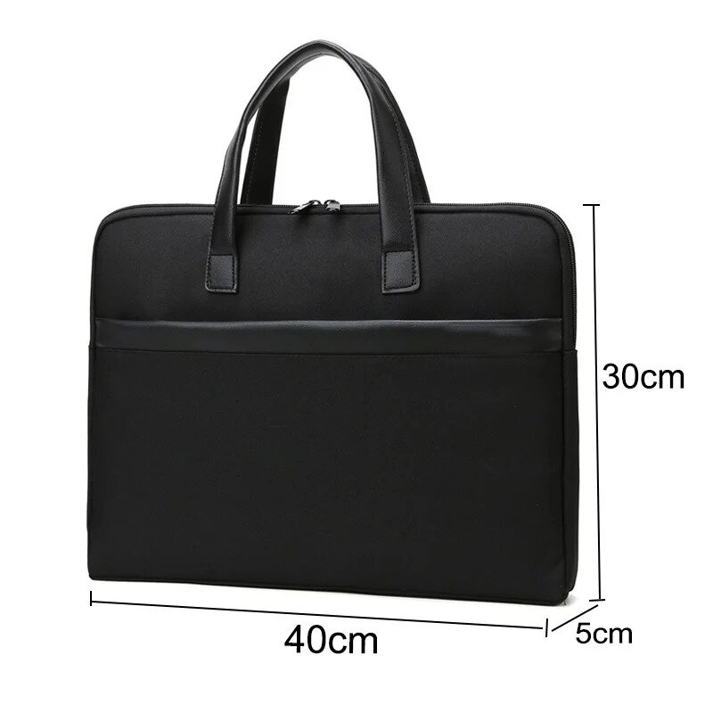 BYMONDY Oxford Cloth Men's Briefcases Large Capacity Water-resistant Business Zipper Office File Bags Classic Documents Handbag