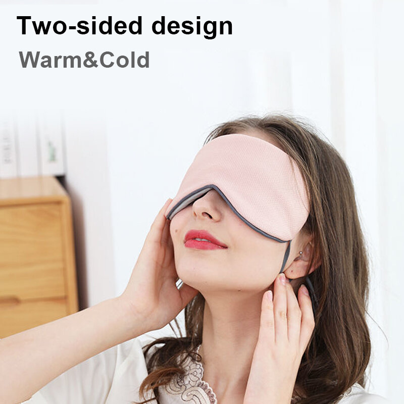 Masque de sommeil chaud et frais double face pour hommes et femmes, couvre-yeux résistant à la lumière, patch de santé doux et respectueux de la peau, sieste de voyage