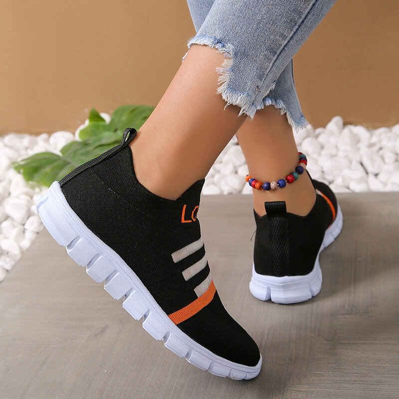 2024 summer new women's shoes fashion breathable comfortable sports casual shoes soft sole non-slip large size women's shoes