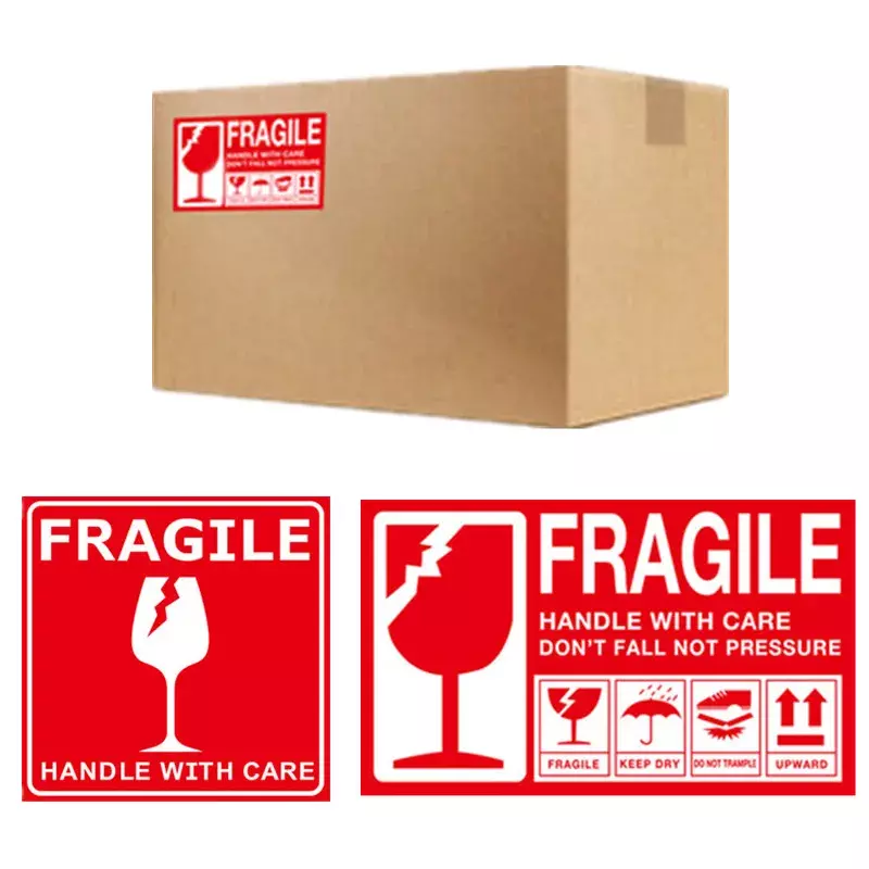 50PCS Fragile Stickers The Goods Please Handle With Care Warning Labels DIY Supplies