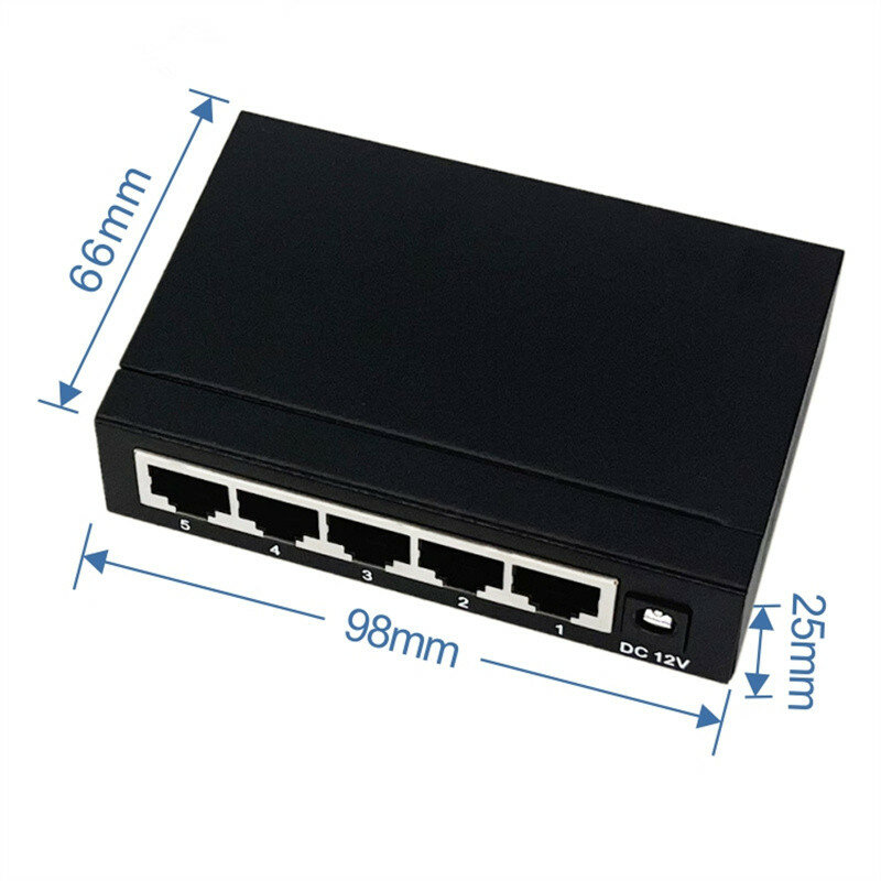 Conmutador Ethernet de 5 puertos, montaje en Rack, conmutador Poe de 5 puertos Gigabit