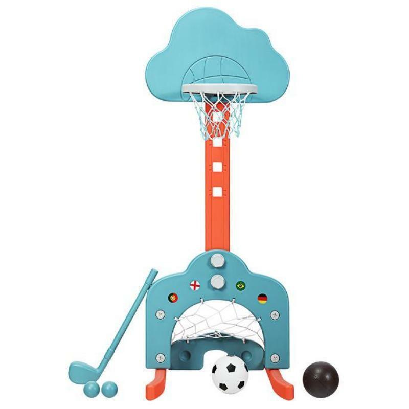 Costzon - Kids BasHeight Levels, Basketball Soccer Golf Game Set, Indoor Outdoor Basketball Hoop Set Best Gift for Baby Infant