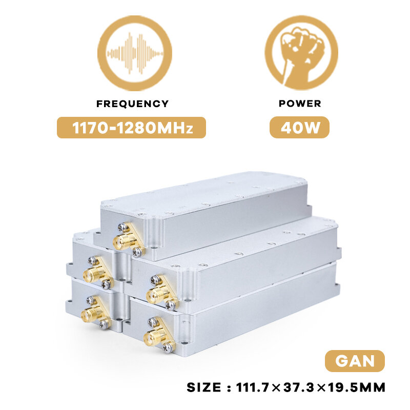 40W 1170-1280MHz ระบบ C-UAS FPV โมดูลต่อต้านโดรนพร้อมอุปกรณ์ป้องกันสัญญาณ RF UAV