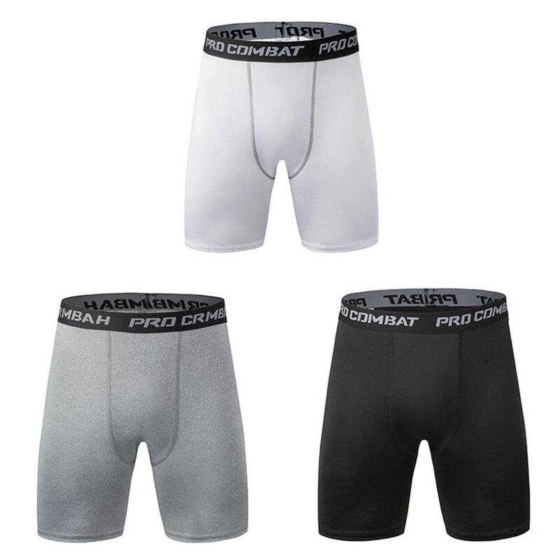Pantalones cortos ajustados de secado rápido para hombre, mallas elásticas de compresión, pantalones de entrenamiento para correr, cómodos, negro y gris, novedad
