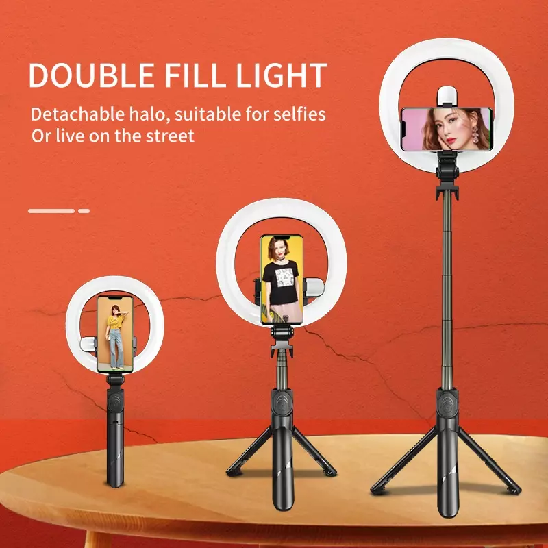 Portátil Handheld Mini Webcam Ring Light, encha a lâmpada para o telefone, beleza, maquiagem ao vivo