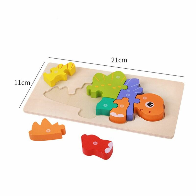 Jouets d'apprentissage Montessori, jeu de puzzle 3D, jouets en bois de haute qualité, dessin animé animal