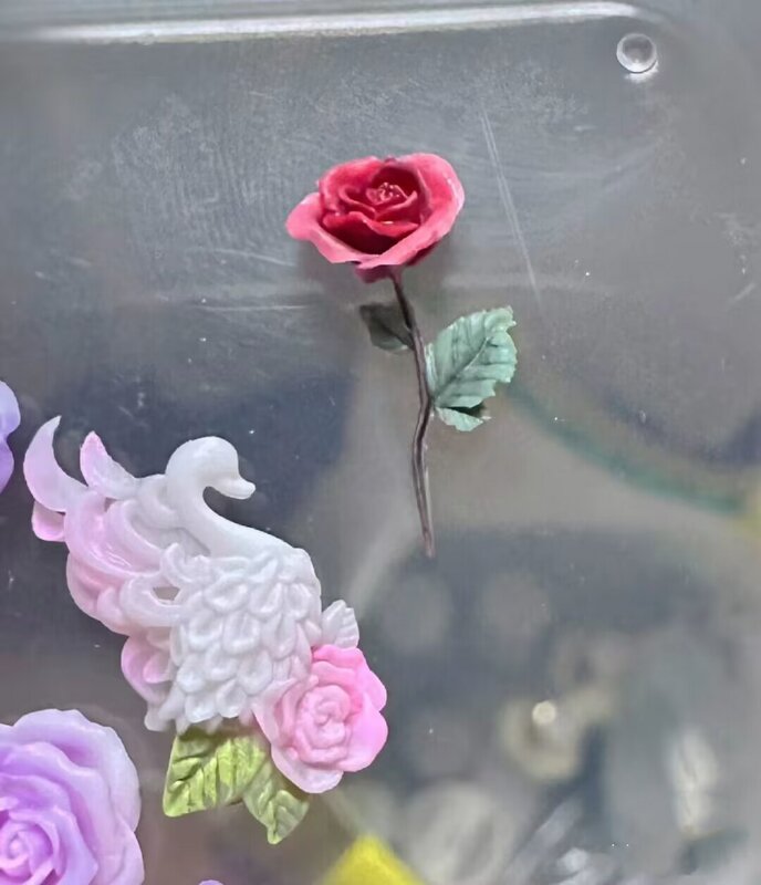 Molde acrílico 3D de flores rosas para decoración de uñas, placas de estampado de silicona, productos para uñas, accesorios para uñas, 1 unidad