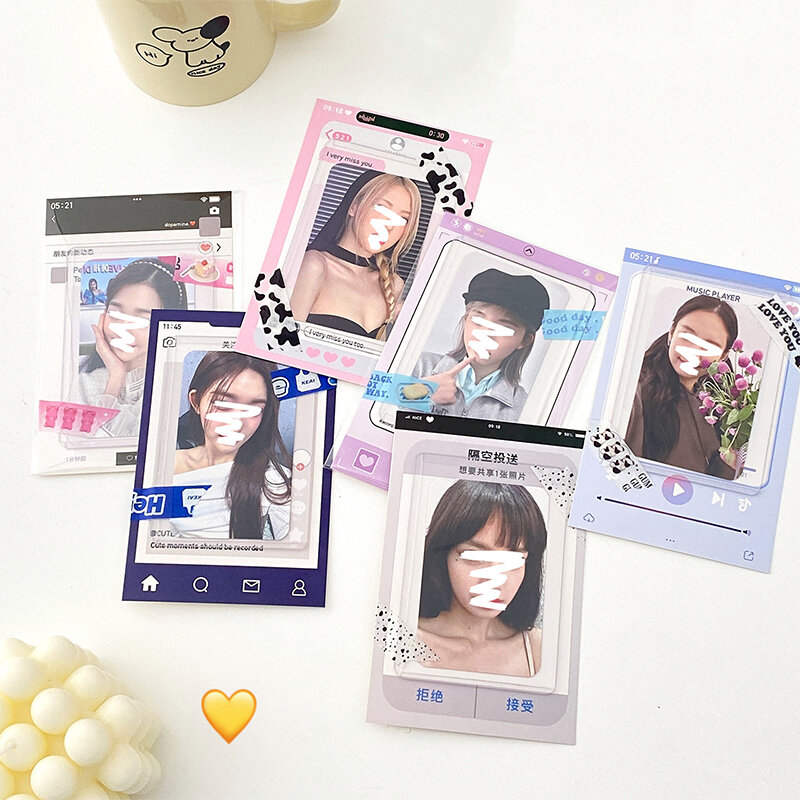 INS kartu kertas Kpop, pemegang Photocard belakang hadiah kemasan DIY foto idola kartu kecil bahan dekorasi 10 buah