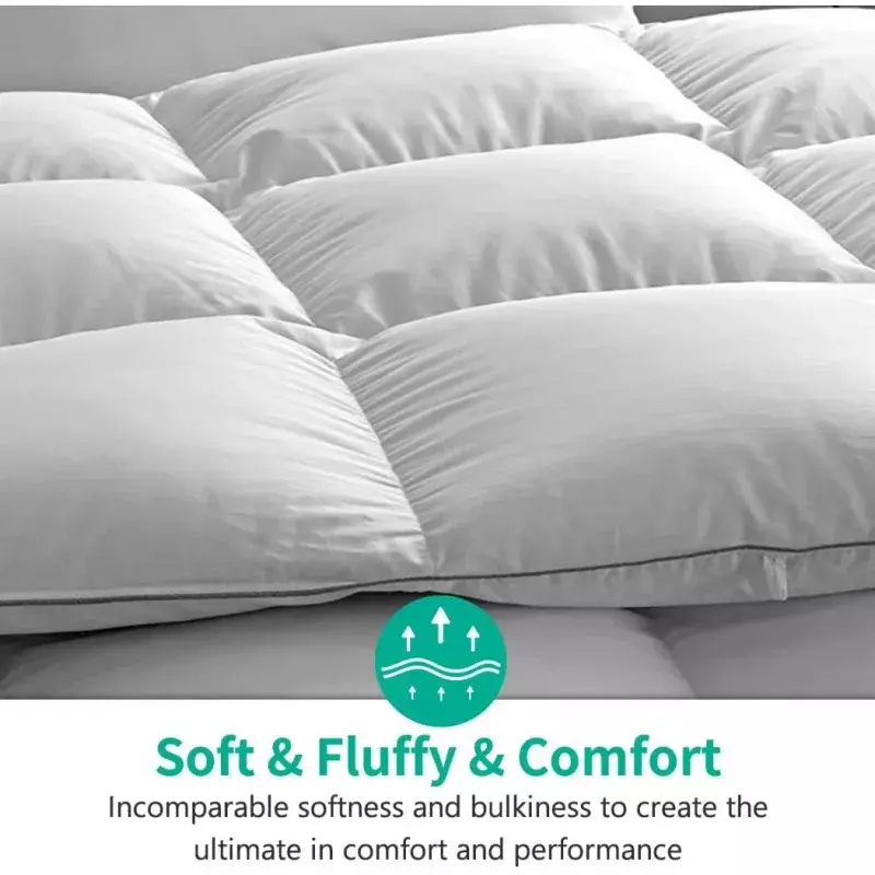 APSMILE King Size Heavyweight Goose Feathers Down Comforter for Winter Weather/Sleeper - Ultra-Soft 750 Fill-Power Hotel Collect