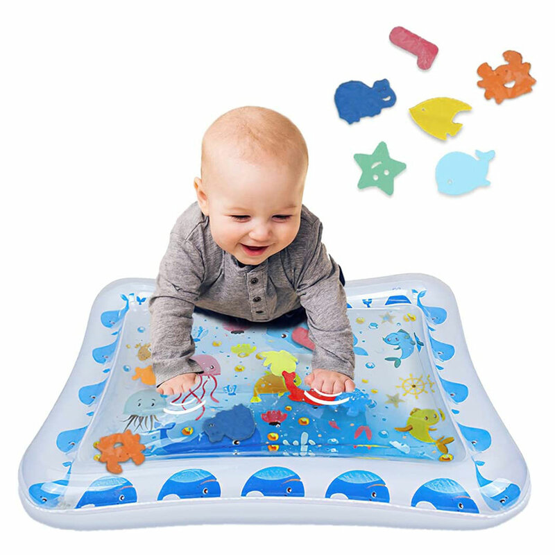 Tummy Time Baby Water Mat Iatable Sensory Toys Rectangular Shape Play Mat Toys For Above 3 Months Newborn Infant Toddlers