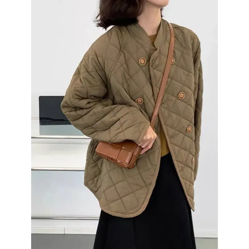 1 Autumn Winter Women Down Cotton Jacket Women Parkas Thin Light Liner Warm Coat Female Casual Outwear Lady Tops