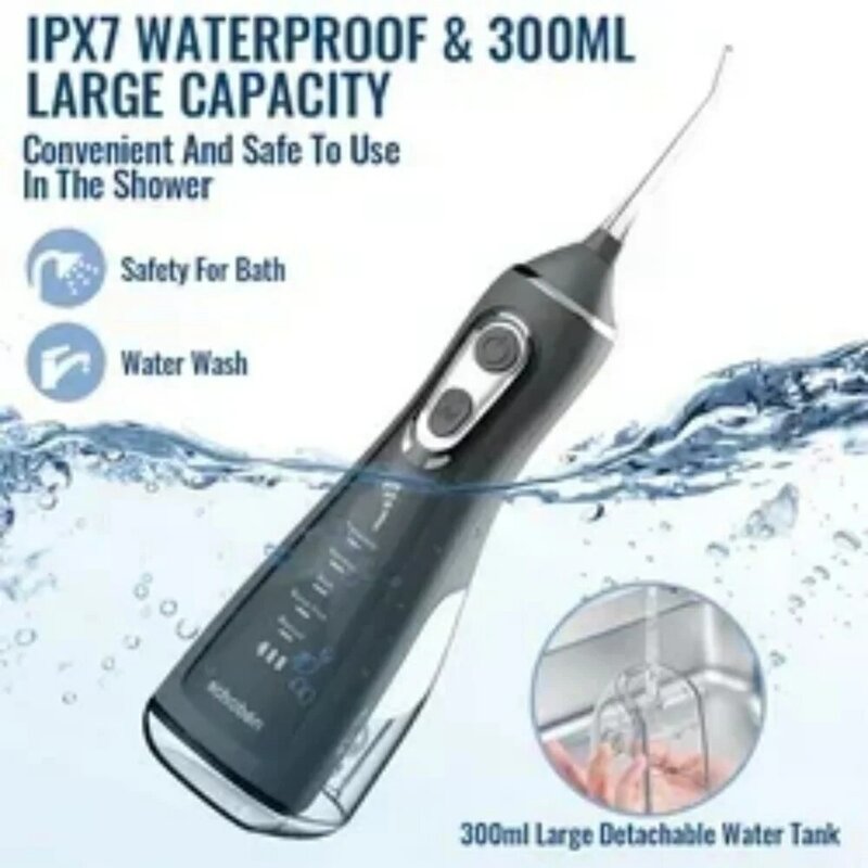 Oral Rinser Ipx7 Waterproof Rechargeable Dental Flosser 5 Modes Dental Water Jet Powerful Continuous Water Flosser Water Flosser