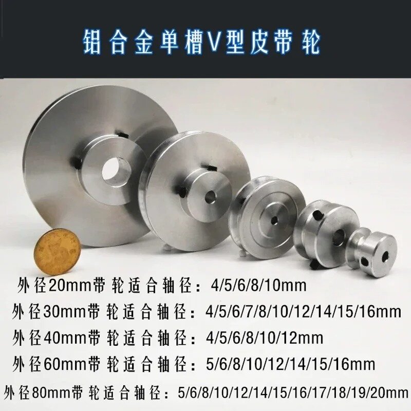 Aluminium Aloi Single-Slot katrol poros Motor Pulley Model roda penggerak katrol kecil Diameter luar 30/40mm