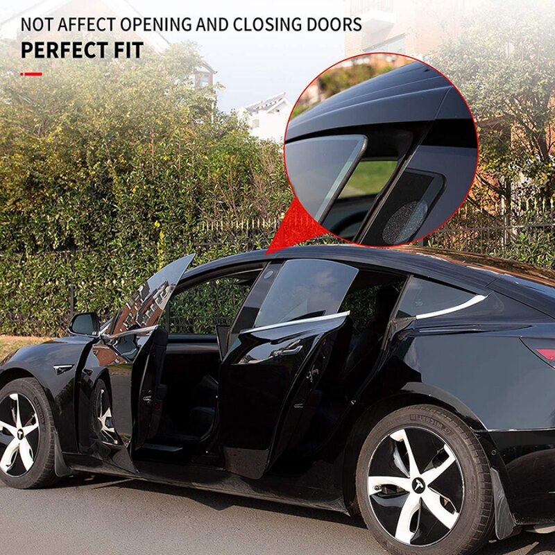 4 szt. Zestaw do Tesla Model Y 3 Out-Channel boczna szyba daszki obudowa na drzwi ABS deflektor osłona przeciwdeszczowa do modelu 3 Y akcesoria