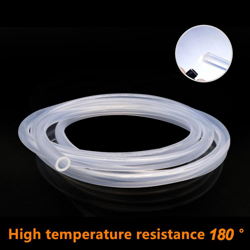 Manguera de goma de silicona transparente de grado alimenticio, tubo de silicona no tóxico Flexible, ID 1, 2, 3, 4, 5, 6, 7, 8, 9, 10mm, O.D, 3M