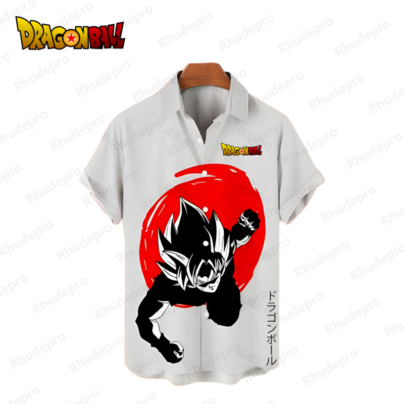 Vegeta Dragon Ball Z 남성용 셔츠, 하라주쿠 오버사이즈 셔츠 및 블라우스, 애니메이션 셔츠, 하이 퀄리티 럭셔리 남성 셔츠, 손오공 Y2k