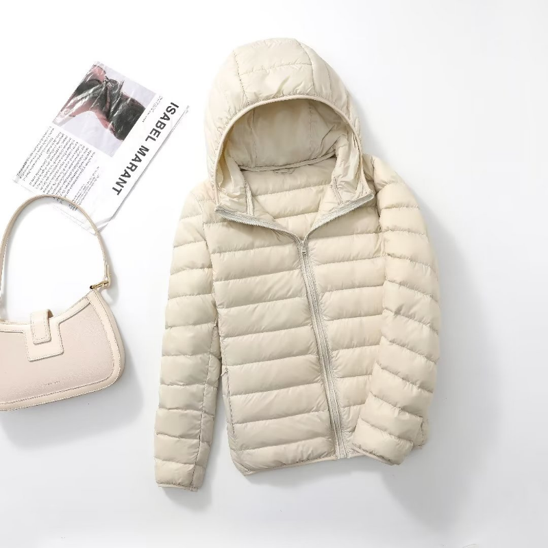 女性のためのファッショナブルなフーディジャケット,ショート,白い色,韓国スタイル,秋冬,2023