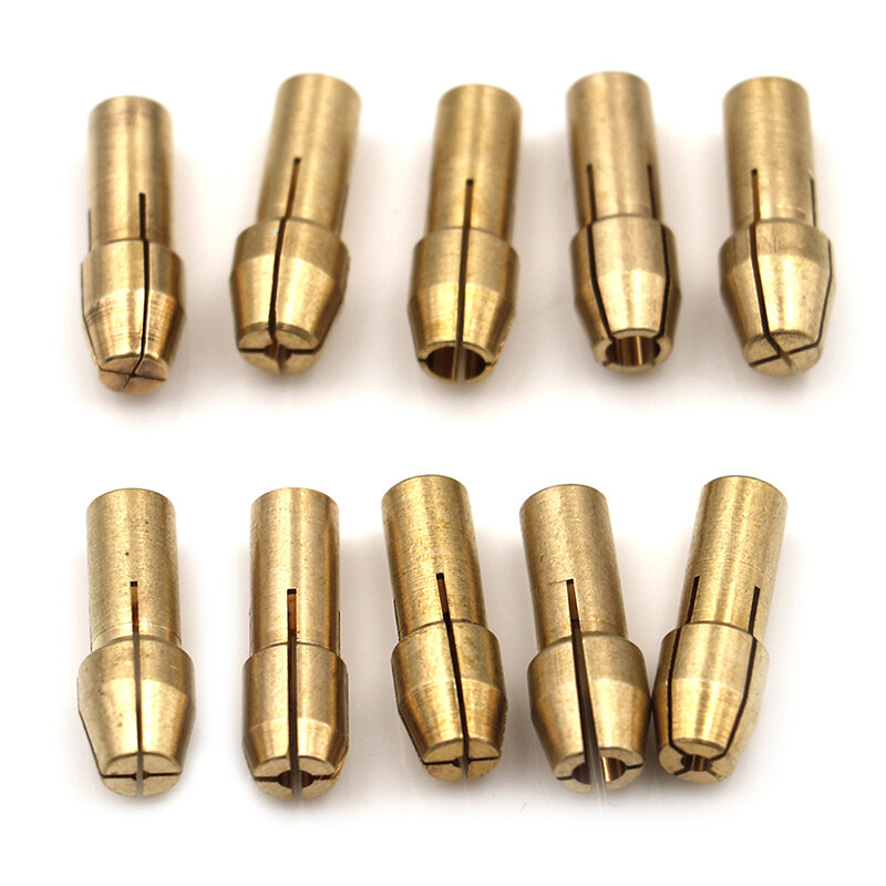 10Pcs Mini Drill Chucks Adapter 0.5mm-3.2mm Dremel Mini Drill Chucks Chuck Adapter Micro Collet Brass For Power Rotary Tool