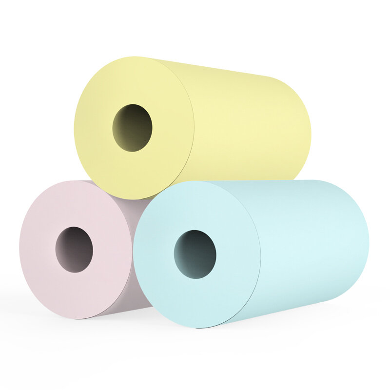 Multicolor papel térmico adesivo, papel de etiqueta, papel fotográfico, mini rolo de etiqueta imprimível, impressoras térmicas, 1 a 8pcs