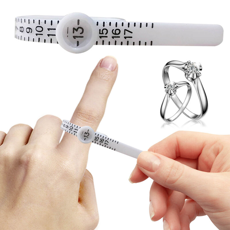 Cinturón de medición de anillo para hombres y mujeres, medidor de tamaño de dedo oficial de Reino Unido, EE. UU., UE, accesorios de joyería, herramientas reutilizables