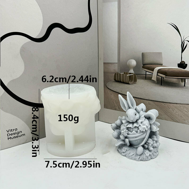 Osterei Kaninchen Silikon form Pastoral Bogen Kleid Hase mit Blume Kerze Form Seife Gips Schokoladen kuchen Dekor DIY Geschenke