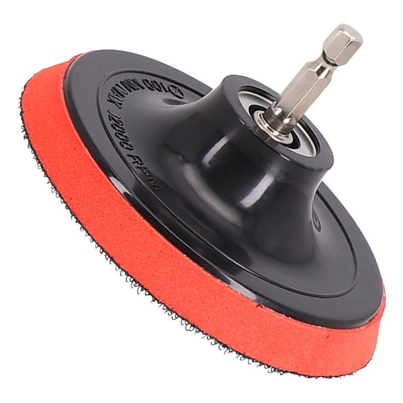 Buffing Pad 4 Inch Hook And Loop Buffing Pad Accessories Backing Pad Black/Red Drill Adapter Hook And Loop M10 Thread
