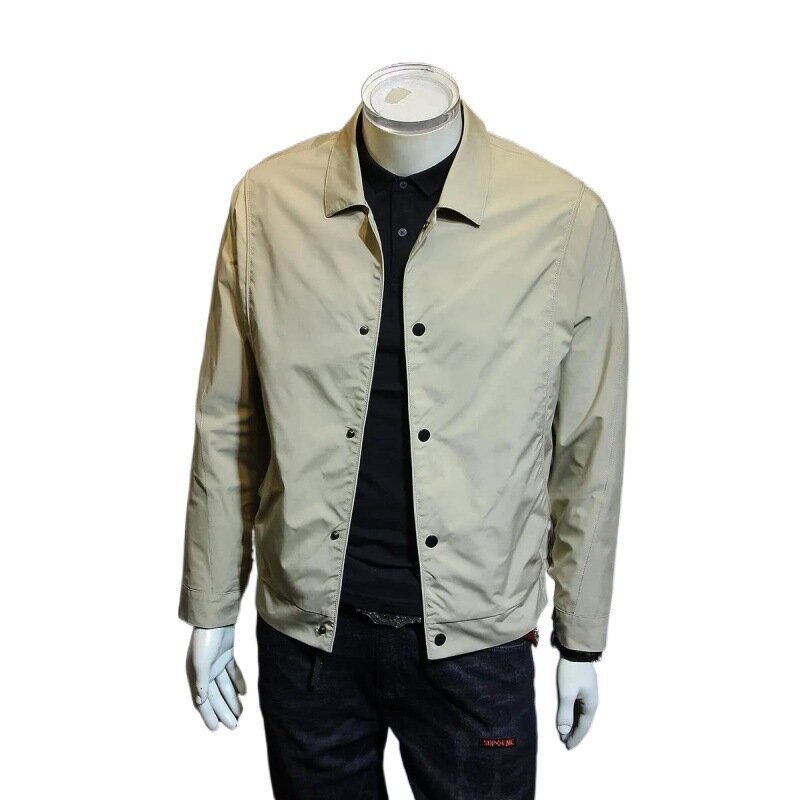 LH091 New Lapel Jacket Men's Korean Style Loose Coat