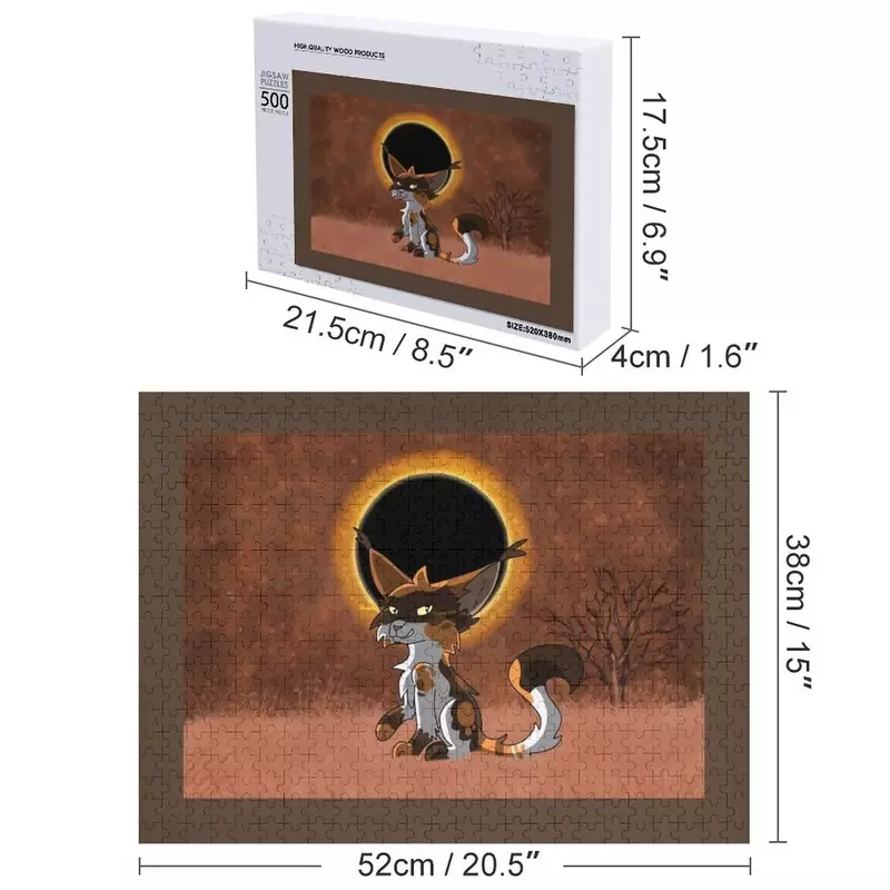 Rompecabezas de gato Tricolor con eclipse, Iq, nombre personalizado, madera, foto personalizada