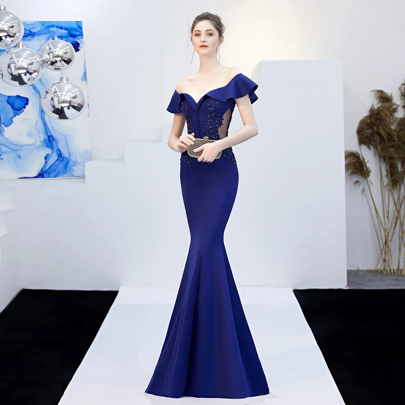 Женское платье с аппликацией, элегантное платье для выпускного вечера, официальное вечернее платье для гостей